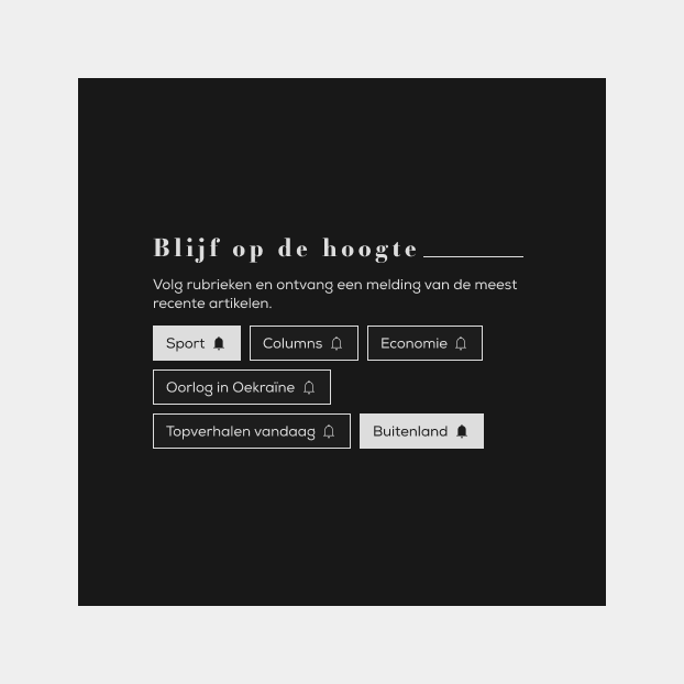 A design of the tags for Libelle in Dark Mode